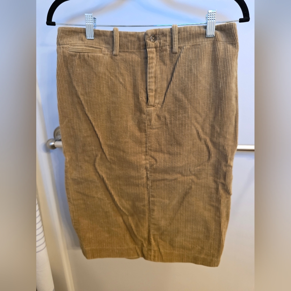 Ralph Lauren Tan Corduroy Knee Length Skirt Womens
